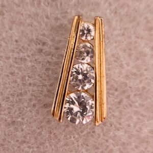 Sterling Four Gem Bar Pendant